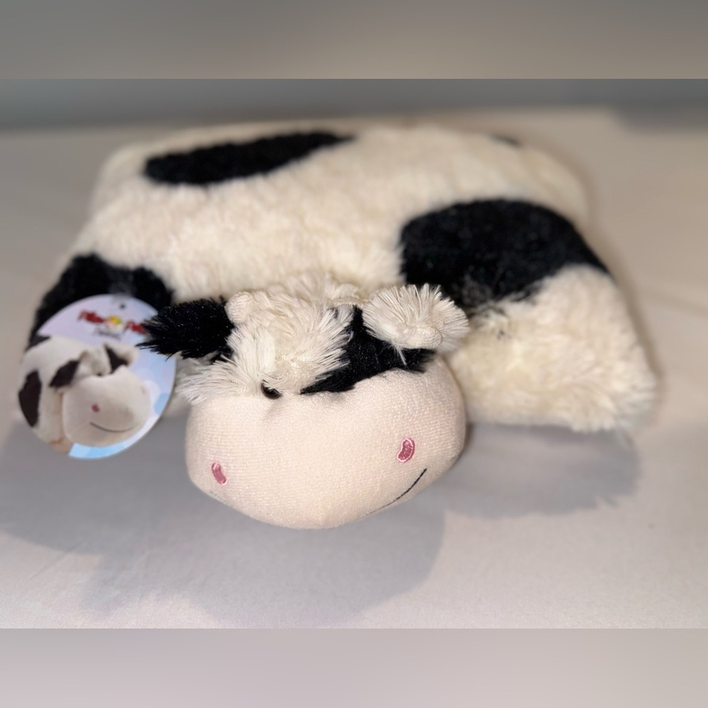 Pillow Pets NWT Plush Cow Pillow Soft Kids Accessory - Black & White